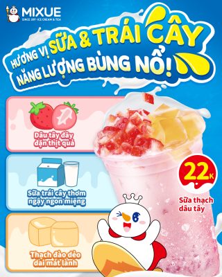 SỮA THẠCH DÂU TÂY – SỰ NGỌT NGÀO CỦA MÙA ĐÔNG