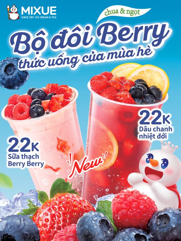 Sữa thạch berry berry và Dâu chanh nhiệt đới