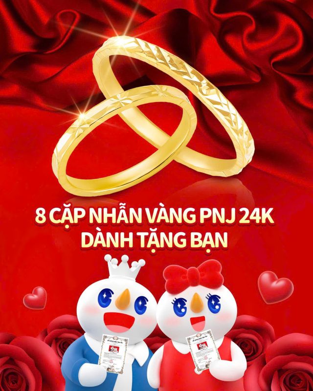 NHẬN CẶP NHẪN VÀNG PNJ 24K Mixue